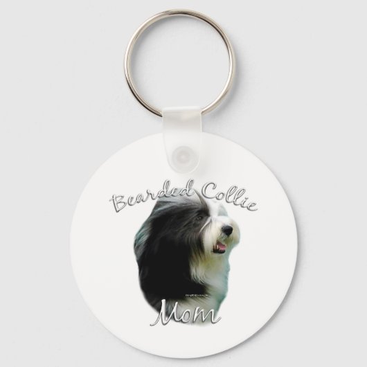 Bearded Collie Mama 2 Schlüsselanhänger (Vorderseite)