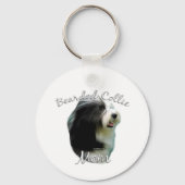 Bearded Collie Mama 2 Schlüsselanhänger (Rückseite)
