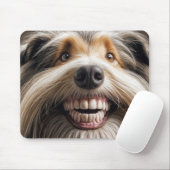 Bearded Collie mit einem Toothy Grin Mousepad (Mit Mouse)