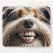 Bearded Collie mit einem Toothy Grin Mousepad (Vorne)