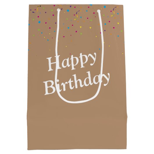 Bearded Collie mit einem Toothy Lächeln Mittlere Geschenktüte (Rückseite)