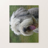 Bearded Collie mit Zunge Puzzle (Vertikal)