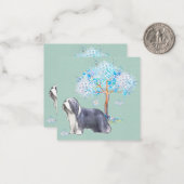 Bearded Collie Mitteilungskarte (Vorderseite/Rückseite Beispiel)