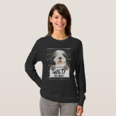 Bearded Collie Mugshot Guilty Dog T-Shirt (Vorne ganz)