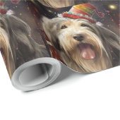 Bearded Collie Neujahr Geschenkpapier (Rolleneckpunkt)