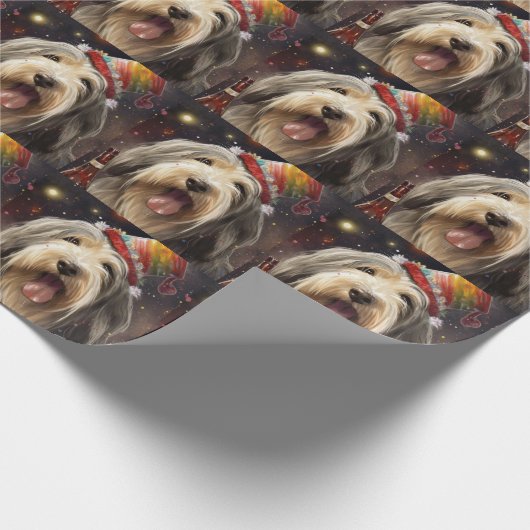 Bearded Collie Neujahr Geschenkpapier (Ecke)