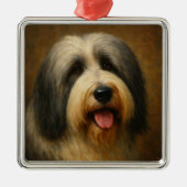 Bearded Collie Ornament Aus Metall (Vorne)