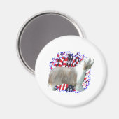 Bearded Collie Patriot Magnet (Vorderseite/Rückseite)