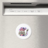 Bearded Collie Patriot Magnet (In Situ (Geschirrspüler))