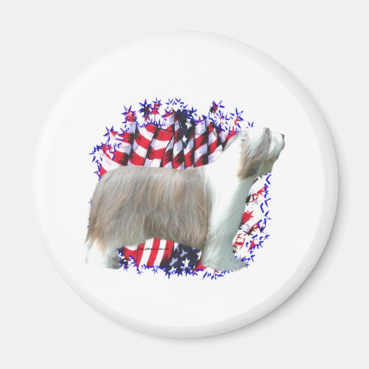 Bearded Collie Patriot Magnet (Vorne)