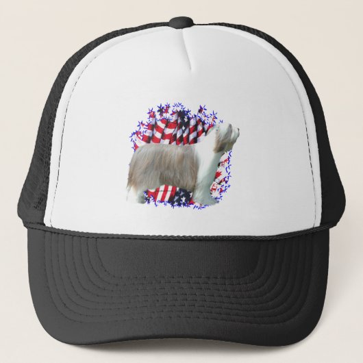 Bearded Collie Patriot Truckerkappe (Vorderseite)