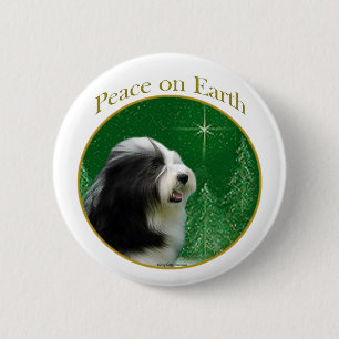 Bearded Collie Peace Button