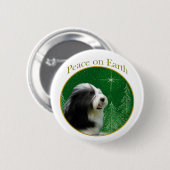 Bearded Collie Peace Button (Vorne & Hinten)