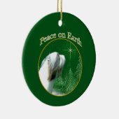 Bearded Collie Peace Keramik Ornament (Rechts)