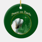 Bearded Collie Peace Keramik Ornament (Hinten)