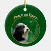 Bearded Collie Peace Keramik Ornament (Hinten)