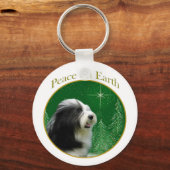 Bearded Collie Peace Schlüsselanhänger (Vorderseite)