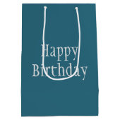 Bearded Collie Peeking Over a Fence Mittlere Geschenktüte (Rückseite)