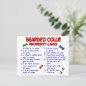 BEARDED COLLIE Property Laws 2 Postkarte (Stehend Vorderseite)