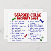 BEARDED COLLIE Property Laws 2 Postkarte (Vorne/Hinten)