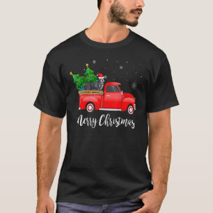 Bearded Collie Red Truck Weihnachtsbaum Weihnachts T-Shirt
