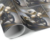 Bearded Collie Reiten an einem Motorrad Geschenkpapier (Rolleneckpunkt)
