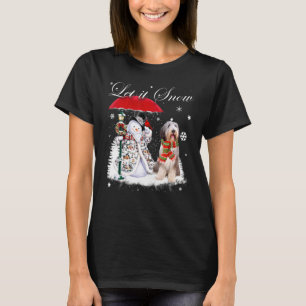 Bearded Collie Santa Dog Weihnachtsschneemann Xmas T-Shirt