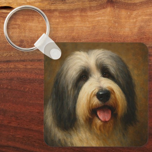 Bearded Collie Schlüsselanhänger (Vorderseite)