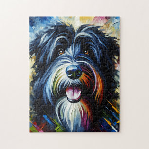 Bearded Collie   Schwarz   Hunde-Acrylglasdruck Puzzle
