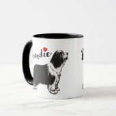 Bearded collie tasse (Vorderseite Links)