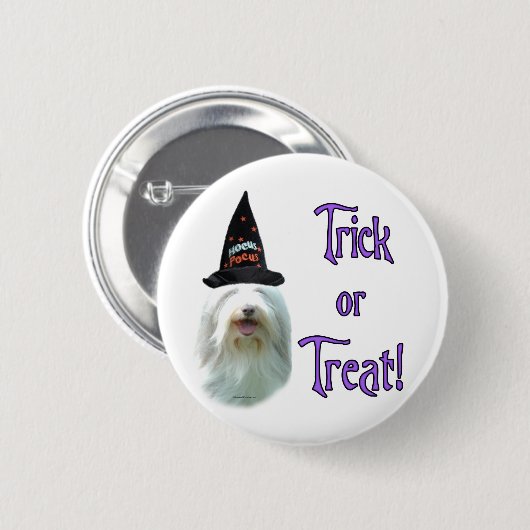 Bearded Collie Trick Button (Vorne & Hinten)