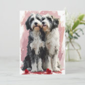 Bearded Collie Valentine Feiertagskarte (Stehend Vorderseite)
