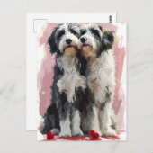 Bearded Collie Valentine Postkarte (Vorne/Hinten)