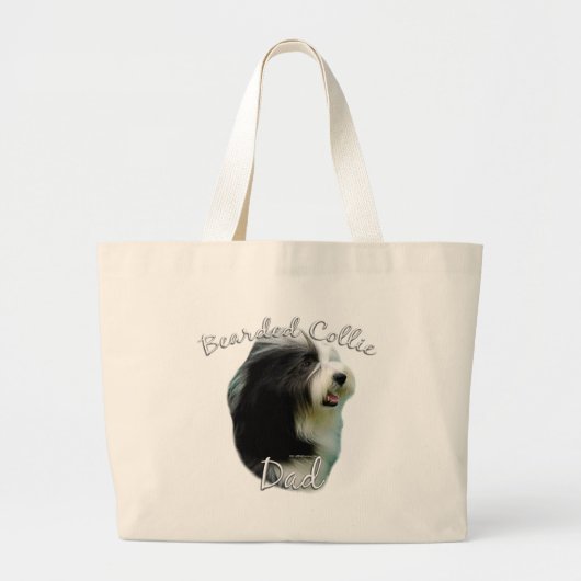 Bearded Collie Vater 2 Jumbo Stoffbeutel (Vorne)