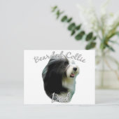 Bearded Collie Vater 2 Postkarte (Stehend Vorderseite)