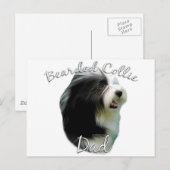 Bearded Collie Vater 2 Postkarte (Vorne/Hinten)