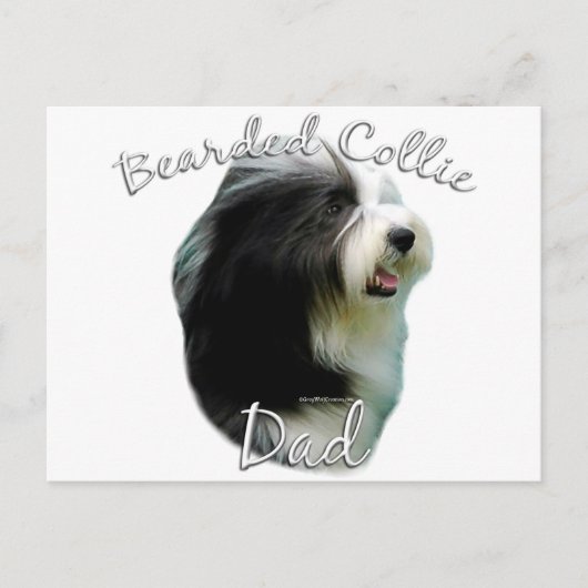 Bearded Collie Vater 2 Postkarte (Vorderseite)