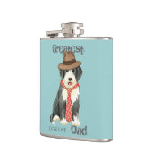 Bearded Collie Vater Flachmann (Links)