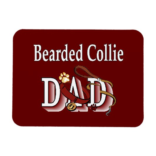 Bearded Collie Vater Magnet (Horizontal)