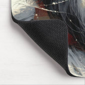 Bearded Collie Weberei gestreifter Winter Scarf Mousepad (Ecke)