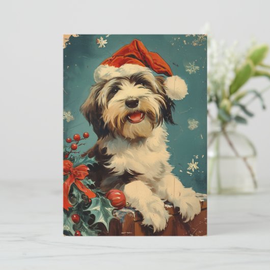 Bearded Collie Weihnachten (Stehend Vorderseite)