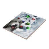 Bearded Collie Weihnachten Fliese (Seite)