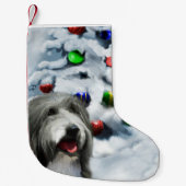 Bearded Collie Weihnachten Kleiner Weihnachtsstrumpf (Vorderseite)