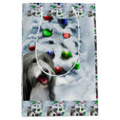 Bearded Collie Weihnachten Mittlere Geschenktüte (Vorderseite)