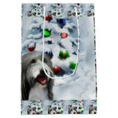 Bearded Collie Weihnachten Mittlere Geschenktüte (Rückseite)