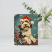 Bearded Collie Weihnachten Postkarte (Stehend Vorderseite)