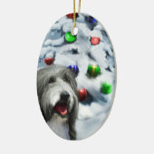Bearded Collie Weihnachtsgeschenke Ornament (Links)
