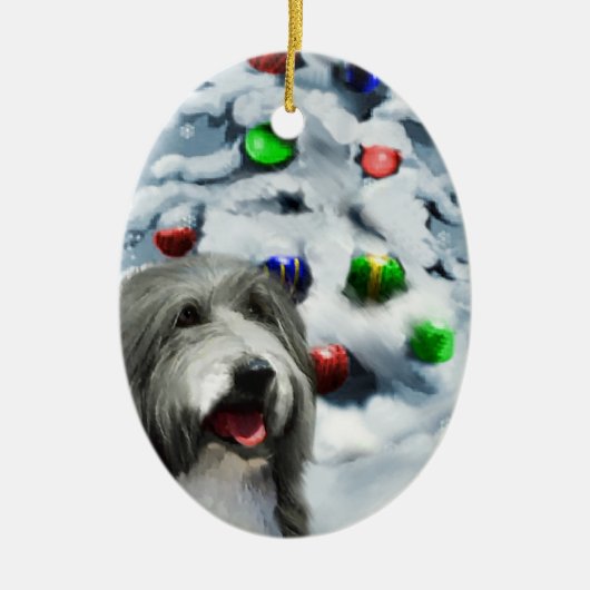 Bearded Collie Weihnachtsgeschenke Ornament (Vorne)