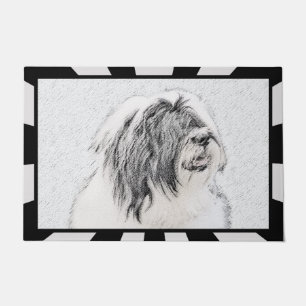 Bearded Collie Zeichnend - Niedliche Original Hund Fußmatte