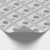 Bearded Collie Zeichnend - Niedliche Original Hund Geschenkpapier (Ecke)